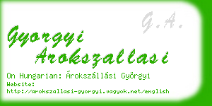 gyorgyi arokszallasi business card